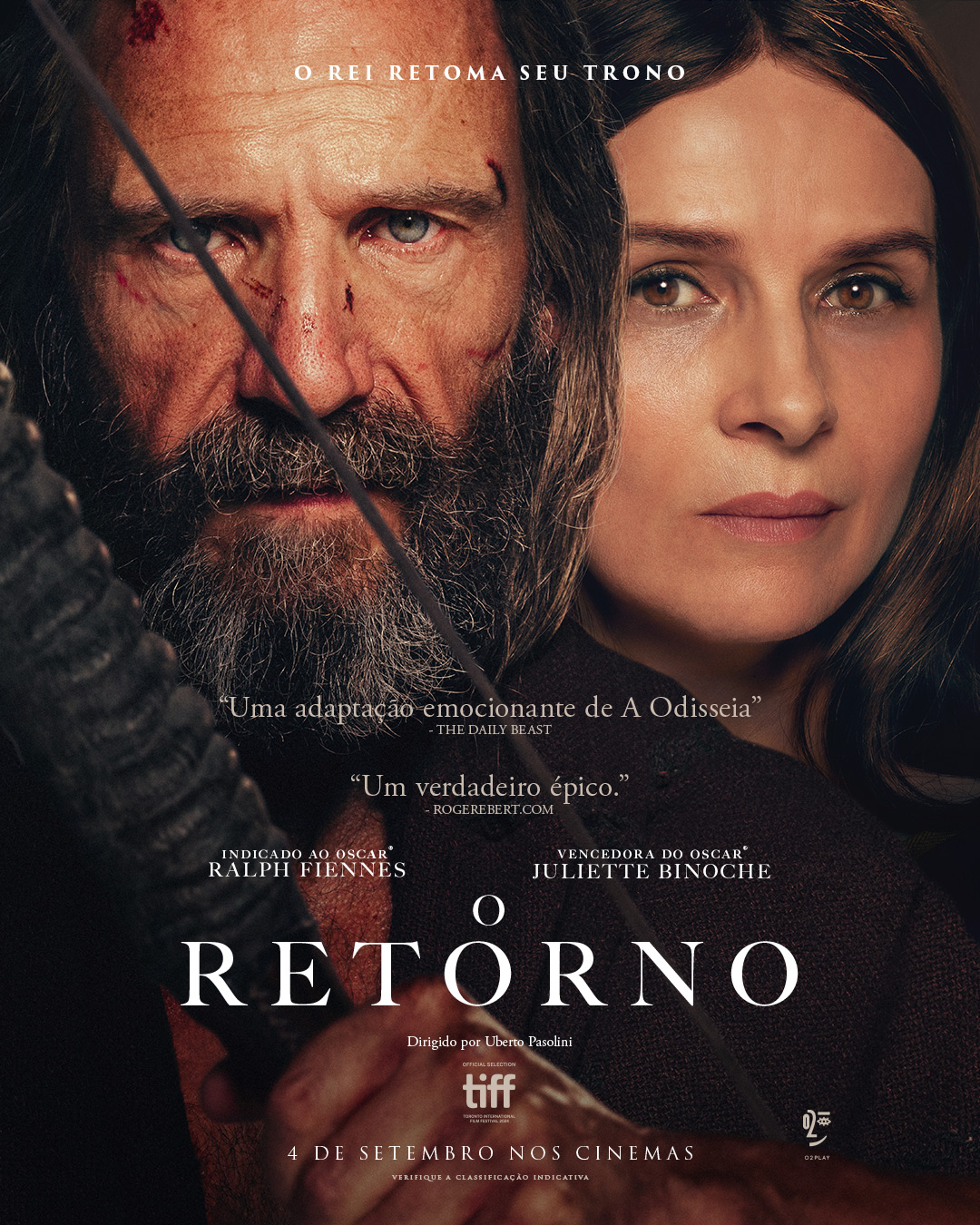 O Retorno, filme com Ralph Fiennes e Juliette Binoche baseado no épico A Odisseia, ganha cartaz